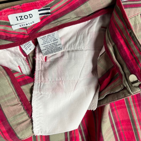 IZOD Hot Pink, Purple, Green and Khaki Stretch Walking Shorts Size 4 - Picture 6 of 10